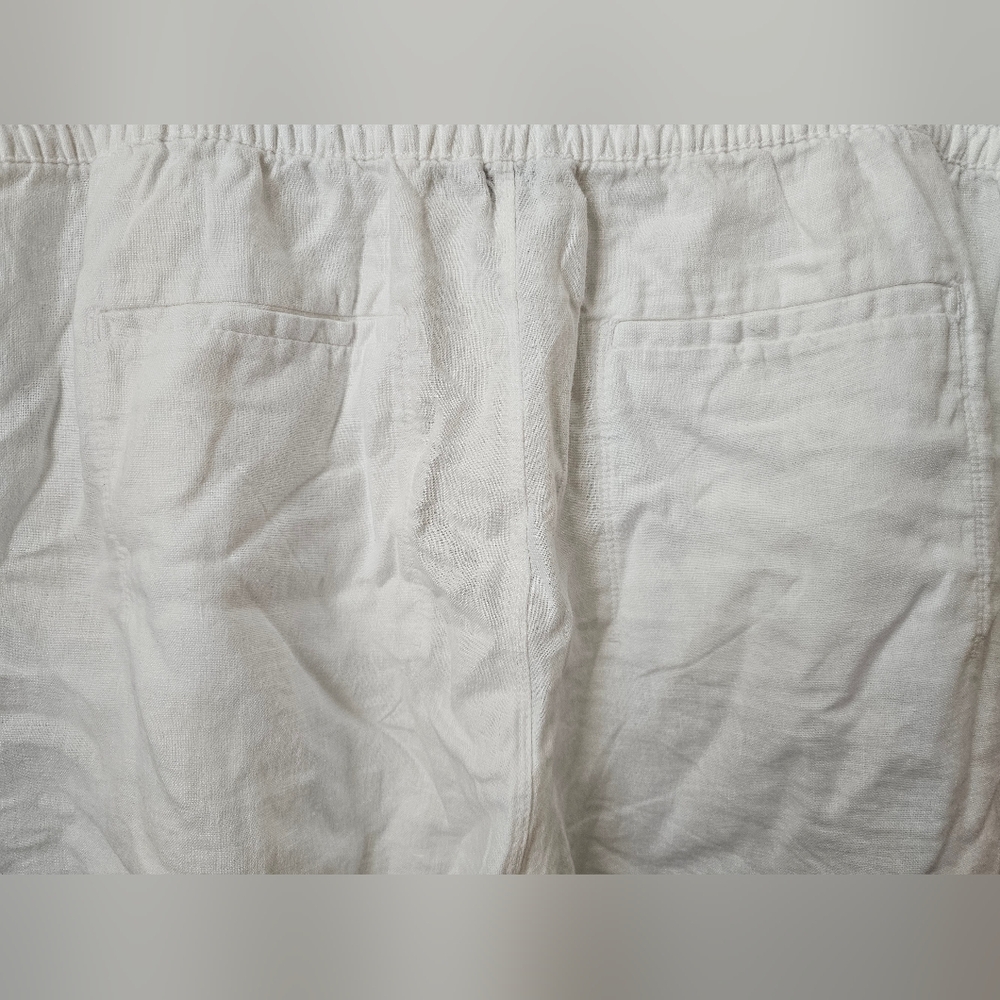 Athleta Retreat 100% Linen Shorts Ivory Color Size 22 - Picture 4 of 10